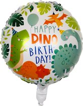 Happy Birthday Dino Ballon Dino Versiering Kinderfeestje Verjaardag Versiering Helium Ballonnen Feest 45 Cm - 1 Stuk