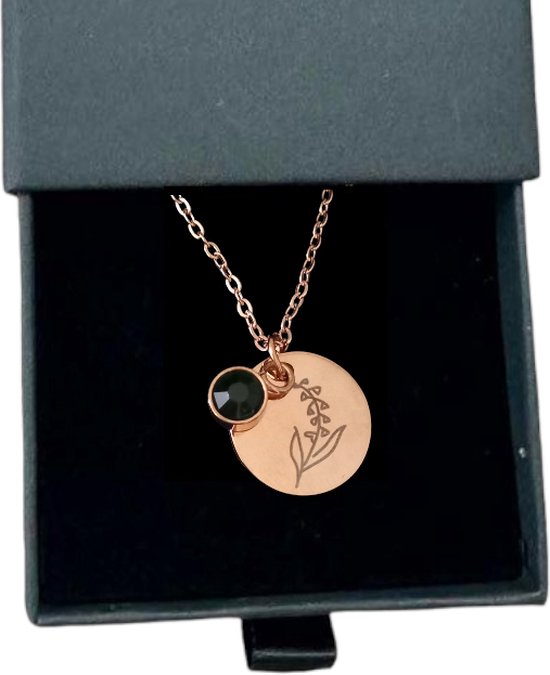 Rosey’s® - Geboortesteenketting mei - Geboortesteenketting - Geboortesteen mei - ketting R. gold - Geboortesteen - ketting in doosje - Birth stone - Persoonlijk sieraad - Babyshower - Kraamcadeau - Cadeau vrouw - Moederdag - Geboortesteen ketting mei