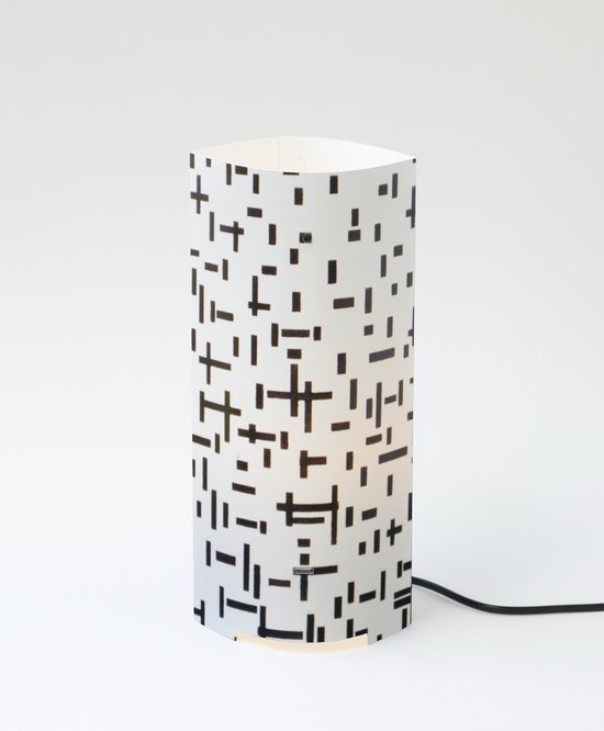 Packlamp - Tafellamp groot - Compositie in lijn, tweede staat - Mondriaan - 36 cm hoog - ø15cm - Inclusief Led lamp