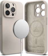 Ringke Silicone Hoesje Geschikt voor Apple iPhone 15 Pro Max | Compatible met MagSafe | Back Cover Hoesje | Siliconen | Beige