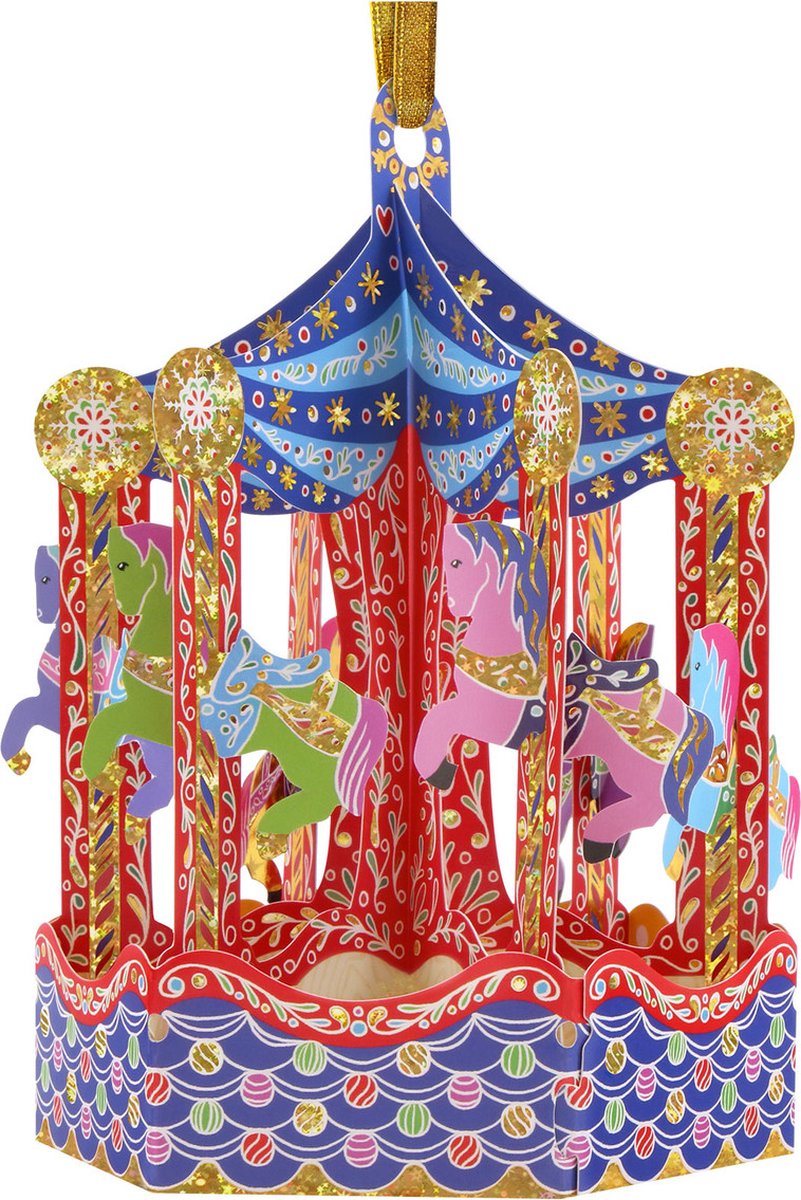3D Baubles (Kerstbal Wenskaart met envelop) - Carousel