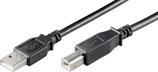 USB naar USB-B kabel - USB2.0 - tot 0,5A / zwart - 1 meter | bol
