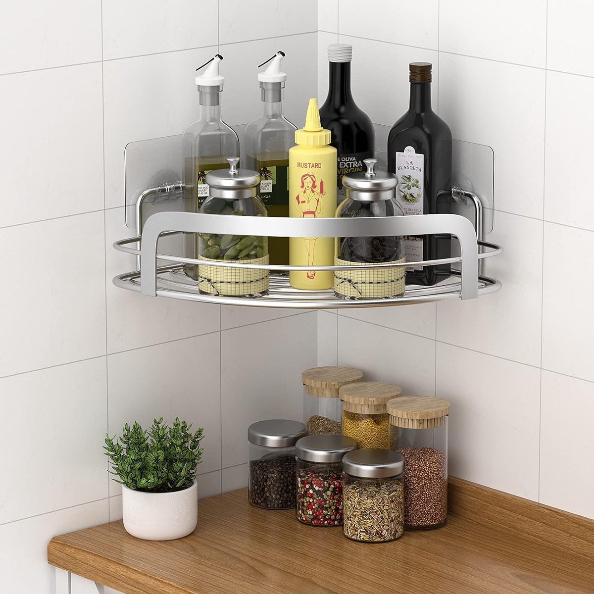 EigPluy Lot de 2 Etagère Douche,Serviteur de Douche Sans Perçage, Paniers  Rangement D'organisateur de Douche Mural pour Salle de Bain/Cuisine :  : Cuisine et maison