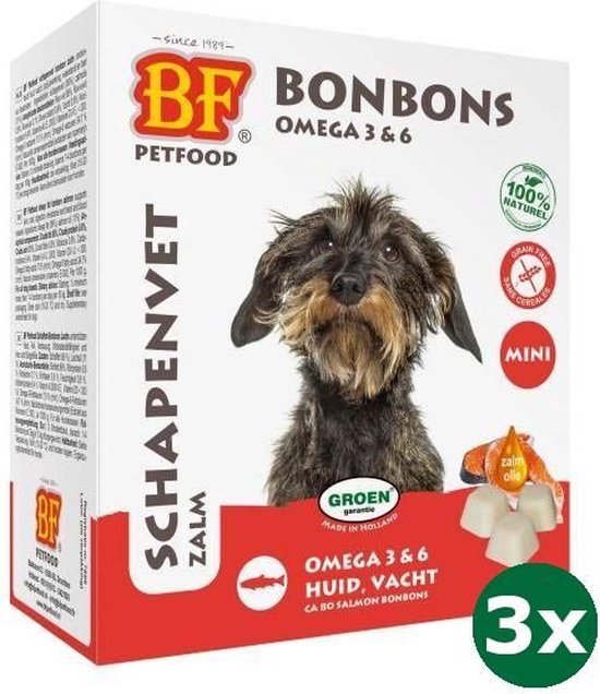 BF Petfood schapenvet zalm mini bonbons, 3x.