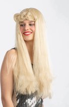 Pruik Barbie - lange blonde pruik met stijl haar en pony - one size