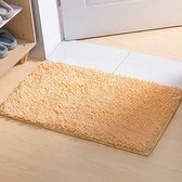 Shaggy Badmat van chenille-microvezel, zacht en comfortabel, waterabsorberend, antislip, dik voor de badkamer (60 x 40 cm, crème), 40 x 60 cm