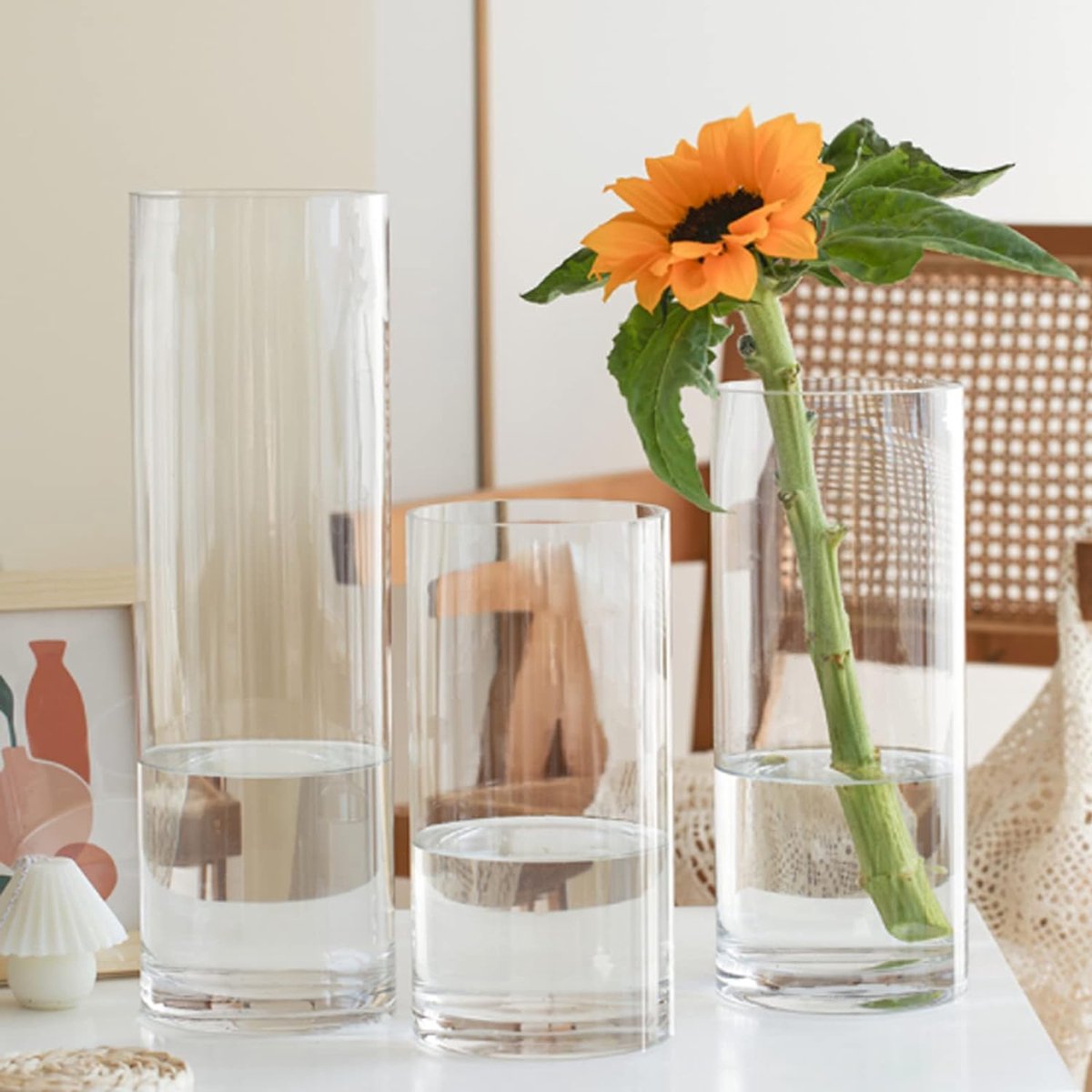 Jodeco Bloemenvaas Willem - helder transparant - glas - D19 x H17 cm | Leen Bakker