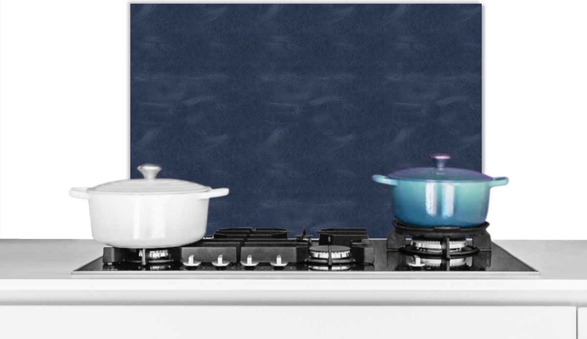 KitchenYeah - Spatscherm - Leer - Blauw - Dierenvel - Dier - 60x40 cm - Spatwand - Achterwand keuken