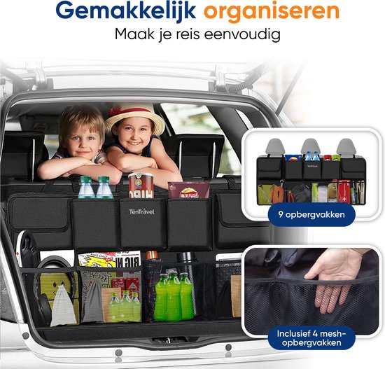 TR Goods - Coffre Organisateur De Voiture - Sac De Rangement De Coffre Universel Pliable 63l Zwart
