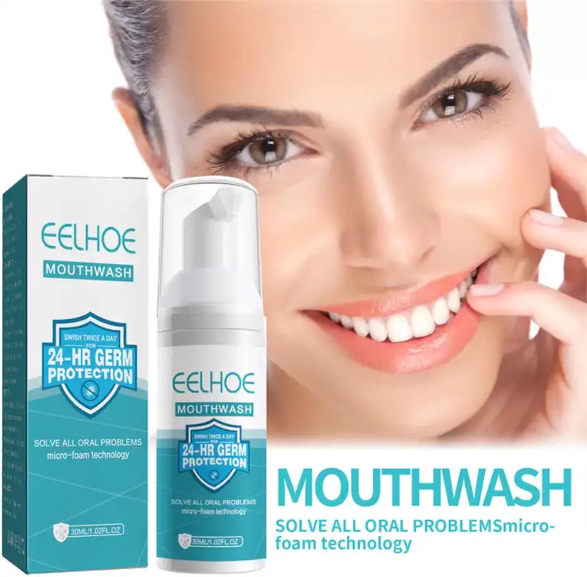 Eelhoe Tandverzorging Whitening Oplossing - 2 Stuks á 30 ml - Verwijdert tandplak, verfrist de adem, maakt tanden witter - Gezonde mondhygiëne voor een stralende glimlach