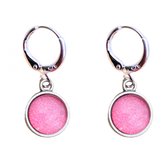 Zilver Oorbellen- Cleo -zilverkleur -roze- Charme Bijoux