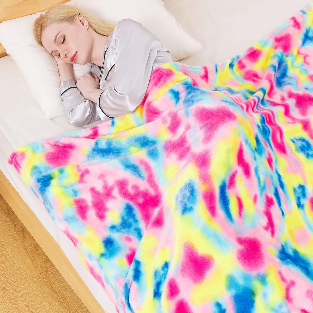 Thuys knuffeldeken, donzige regenboogdeken, fleecedeken, warme bankdeken voor de winter, gezellige deken voor kinderen, zacht als woonkamer, deken 230 x 270 cm