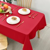 tafelkleed, vlekafstotend, met lotuseffect, licht, waterafstotend, tafellinnen, rood, 100 x 100 cm