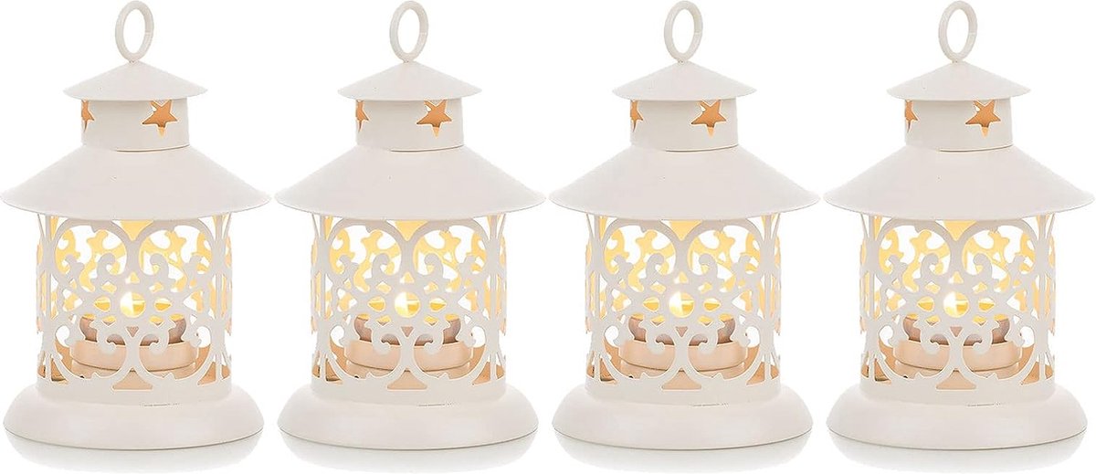 Lanternes Pour Bougies Lanternes De Jardin, 4 Pièces Suspendues Petites Lanternes Pour Bougie Chauffe-Plat, Bougeoirs Bougie Noire Pour Les Événement De Plein Air En Intérieur