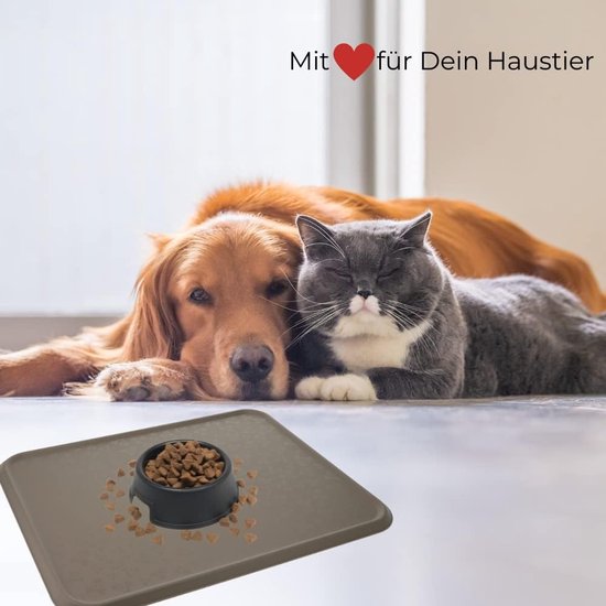 WeddHuis Lekmat voor honden, likmat, siliconen mat, rond, voerbakonderlegger, kattenbakmat, geschikt voor middelgrote en kleine huisdieren