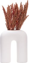 QUVIO Vaas - U vorm - Keramiek - Vazen - Bloemenvaas - Vaasje - Vaas voor droogbloemen - Japandi - Scandinavisch - Wit