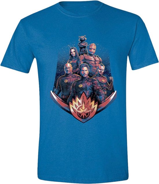 PCMerch Guardians Of The Galaxy - Vol. 3 Distressed Group Pose Heren Tshirt - L - Blauw