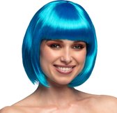Boland - Pruik Cabaret icy blue Blauw - Steil - Kort - Vrouwen - Can Can - Glitter and Glamour