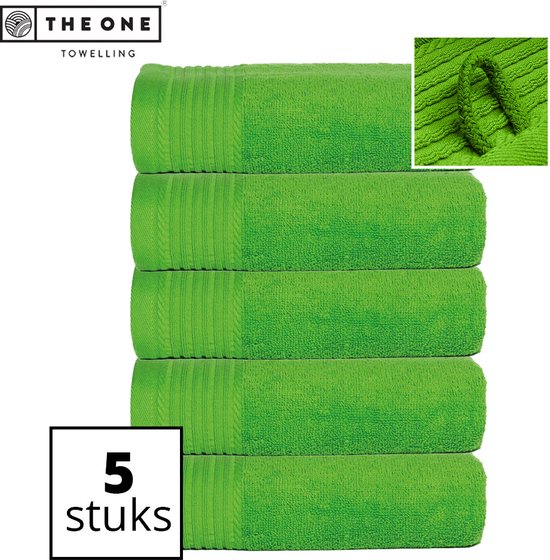 The One Towelling Classic Handdoeken - Voordeelverpakking - Hoge vochtopname - 100% Gekamd katoen - 50 x 100 cm - Limoengroen - 5 Stuks