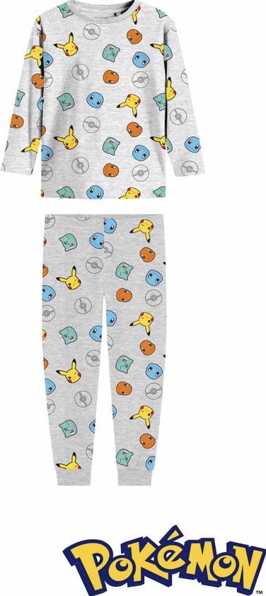 Pokemon pyjama - grijs - Pokémon pyama - maat 134/140