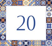 Huisnummerbord nummer 20 | Huisnummer 20 |Klassiek huisnummerbordje Plexiglas | Luxe huisnummerbord