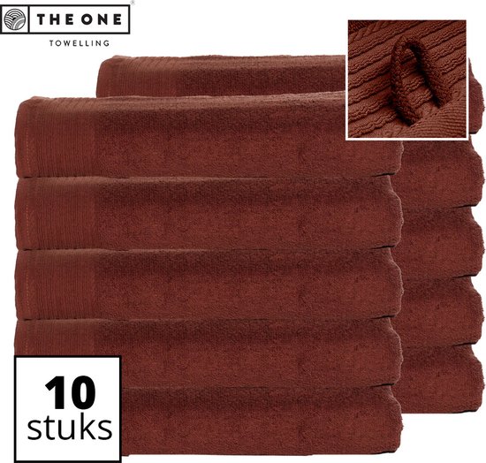 The One Towelling Classic Handdoeken - Voordeelverpakking - Hoge vochtopname - 100% Gekamd katoen - 70 x 140 cm - Bruin - 10 Stuks