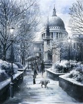 Peinture de diamants "Une promenade en hiver" 40 x 50 cm partielle