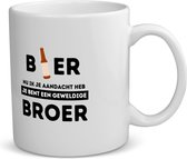 Akyol - bier, nu ik je aandacht heb je bent een geweldige broer koffiemok - theemok - Broer - de beste broer - verjaardagscadeau - verjaardag - cadeau - cadeautje voor broer - broer artikelen - kado - geschenk - gift - 350 ML inhoud