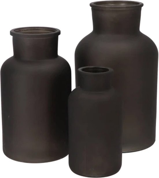 JAKY Global grote groene glazen bloemenvaas H-20 cm hoge glazen vazen voor bloemen, elegant woonkamerdecor, tafelmiddelpunt voor boerderij en kantoor ( groen, 20 cm