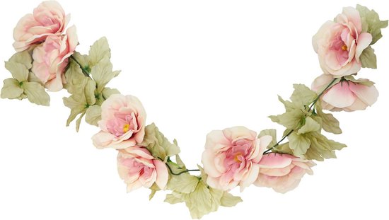 Chaks Rozen bloemenslinger - kunstplant/bloem - oud roze - 220 cm