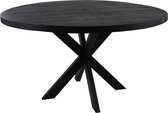 HSM Collection - Table à manger ronde Melbourne - ø100 cm - bois de manguier/fer