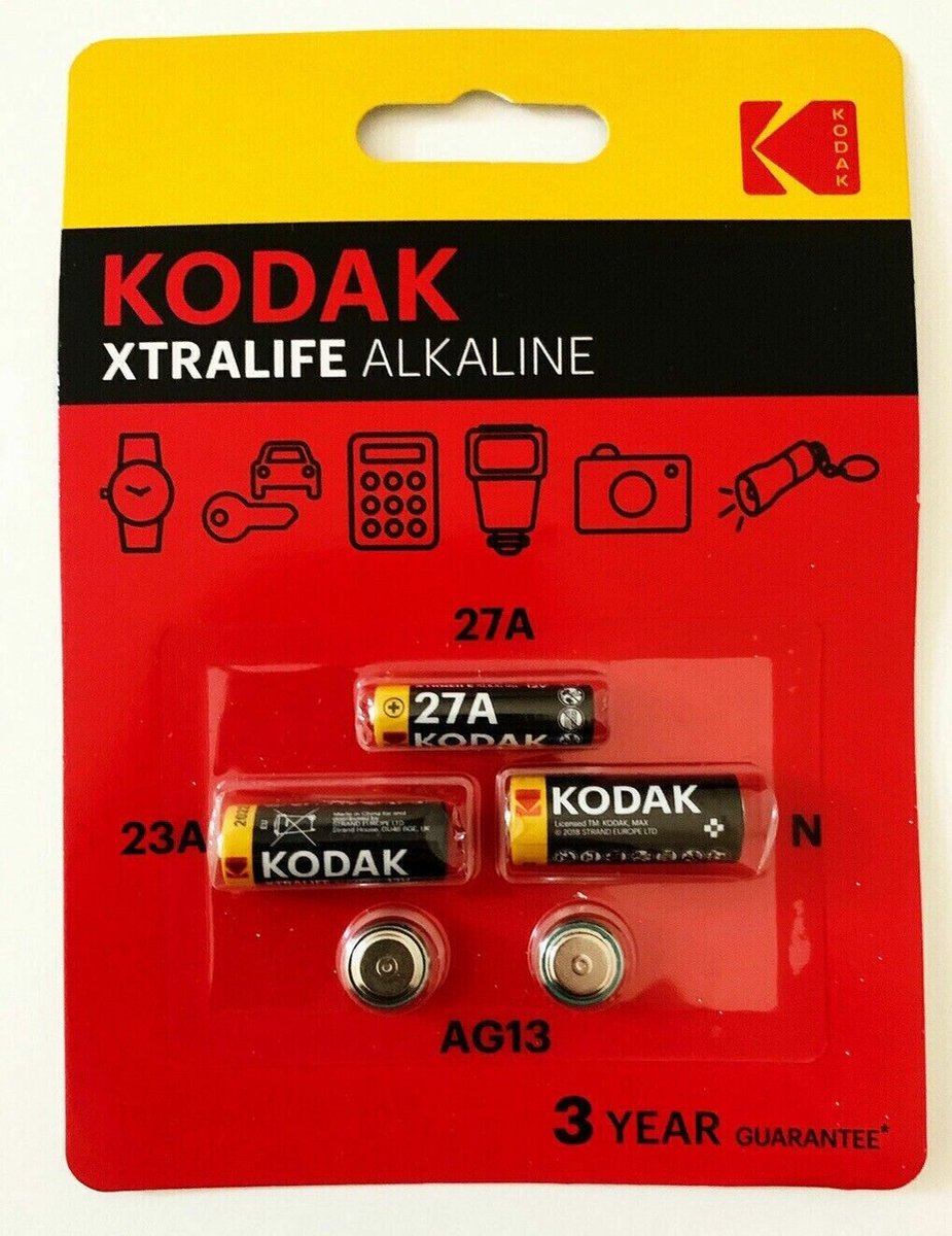 Kodak XtraLife Alkaline Batterijen - 27A, 23A, AG13, N