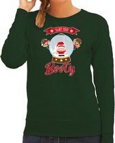 Bellatio Decorations foute kersttrui/sweater dames - Kerstman sneeuwbol - groen - Shake Your Booty XXL
