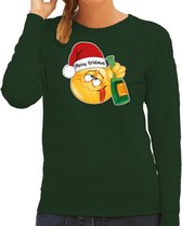 Bellatio Decorations foute kersttrui/sweater dames - Dronken - groen - Merry Kristmus XL
