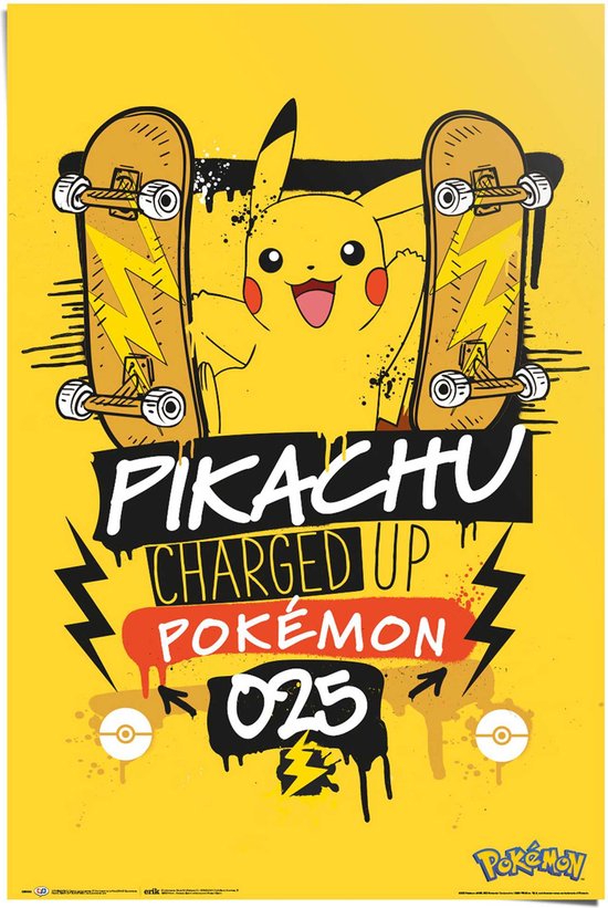 Poster Pokemon - pikachu charged up 025 91,5x61 cm