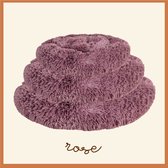 Puffin Donut Dog Bed - Cat Bed - Dog Bed - Fluffy - Rose - Medium