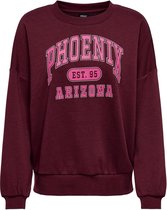 Only Trui Onlcallie L/s Usa O-neck Box Swt 15307465 Maroon Banner/phoenix Dames Maat - M