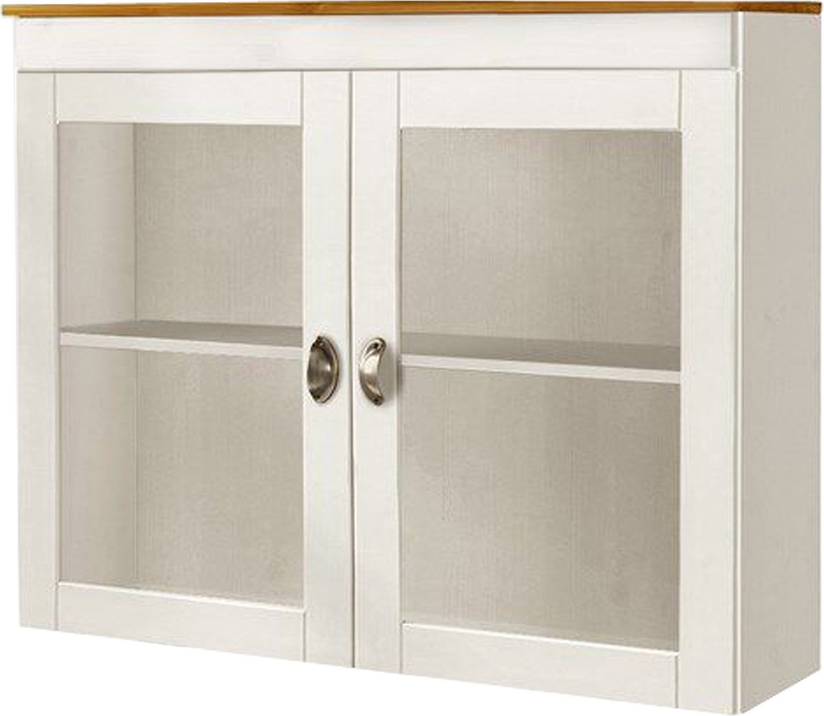 Notio Living Toscana-Vitrinekast - 2 Glasdeuren - Wit/Honing
