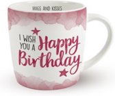 Koffie - Mok - Happy Birthday - lint: "Speciaal voor jou" - Cadeauverpakking met gekleurd lint