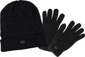 Heatkeeper muts/handschoenen pack - Antraciet - Heren - Maat S/M - Thermo Muts en Thermo Handschoenen
