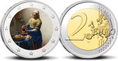 2 Euro munt kleur Vermeer Het Melkmeisje