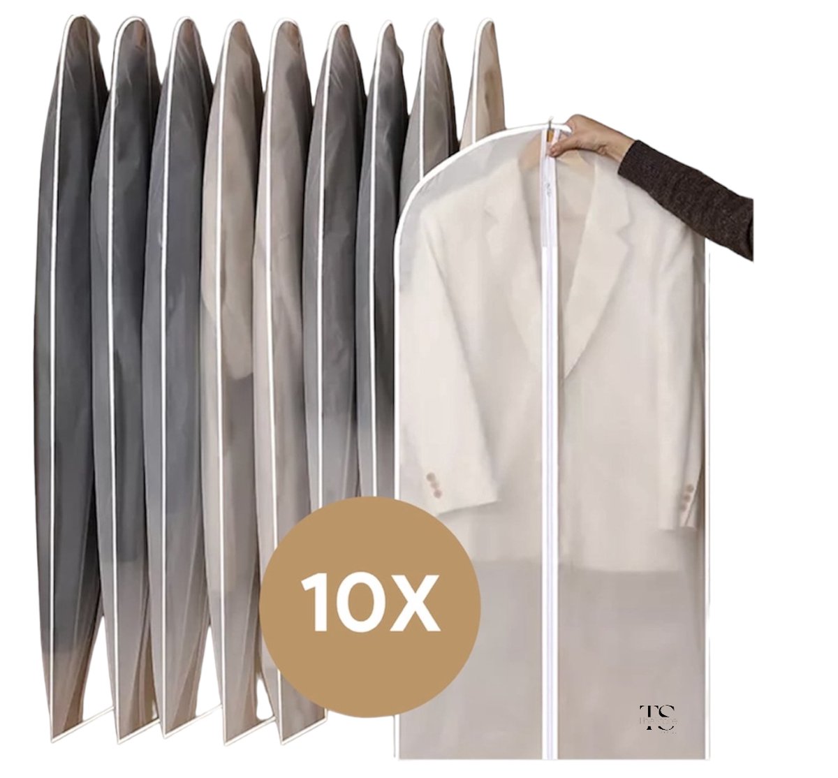 Kledingzak Opbergtas kleding 10x XL Kledingzakken met rits 60x140 Beschermhoes... bol