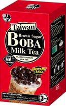 JWAY Instant Boba Bubble Tea - Thé au lait Classic - 3 portions - Complet avec Bobas et paille durable
