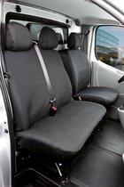 Housse de siège de voiture Transporter Fit en tissu anthracite adaptée pour Opel Vivaro, Renault Traffic, Nissan Primastar, Single & Double Bank