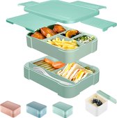 CALIYO Lunchbox, Lunchboxen, Lunchbox Met Vakjes, Lunchbox Volwassenen, Kinderen Microgolfoven Veilig Vaatwasser en Diepvries Bestendig
