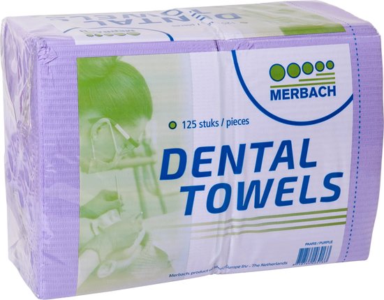 Dental Towels Paars - Patiënten servetten - pak 125 stuks | bol.com