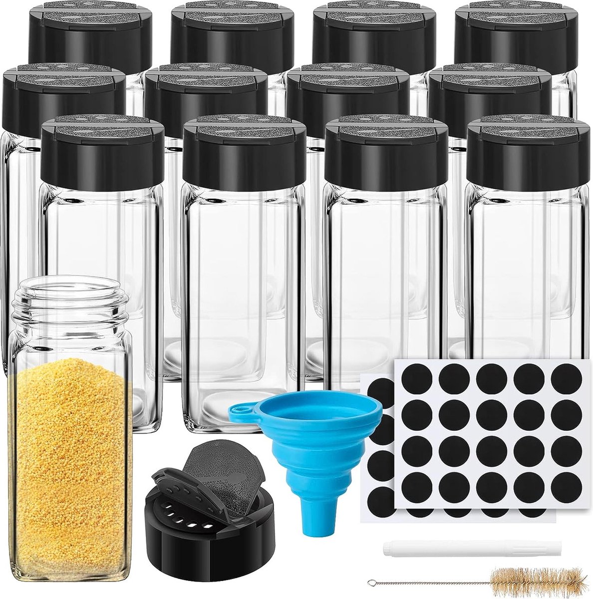 CDWERD 25 stuks kruidenpotjes, 120 ml kruidenpotjes, vierkant