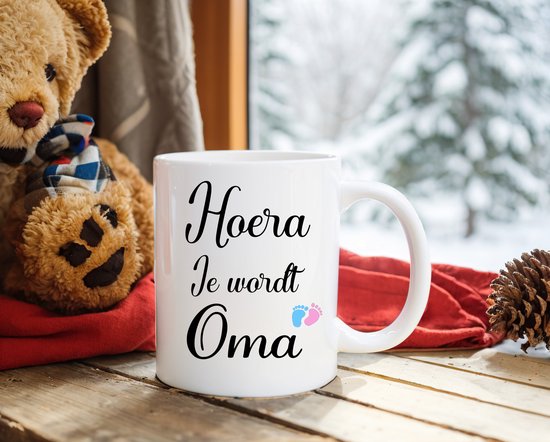 Tasse à café Hourra, tu vas être une grand-mère Mug - Tasse à café - Citations - 'Hourra, tu vas être une grand-mère' - Dictons - Tasses - 350 ML - Tasse - Tasses à café - Tasse à thé - Tasse avec texte - Chocolat tasse de lait