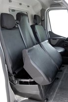 Housse de siège Transporter Fit Simili cuir anthracite sur mesure pour Opel Movano, Renault Master, Nissan NV400, Einzelbank & 2 housses de siège séparées pour