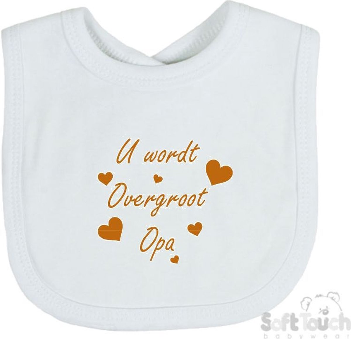 Goedkoopste Soft Touch Slabber U wordt overgroot opa Unisex Katoen Wit/tan Maat 33x22 Cm Zwangerschap aankondigen - Bekendmaking zwangerschap - Zwangerschapsaankondiging